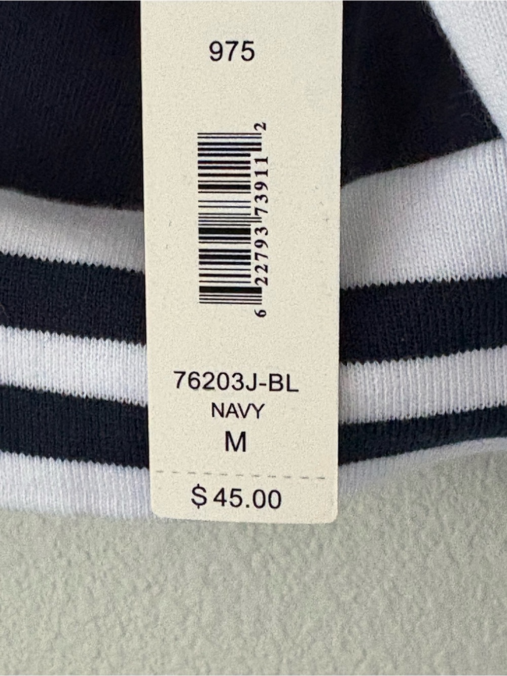 Justify Navy and White Snap-Front Varsity Hoodie - Picture 4 of 4